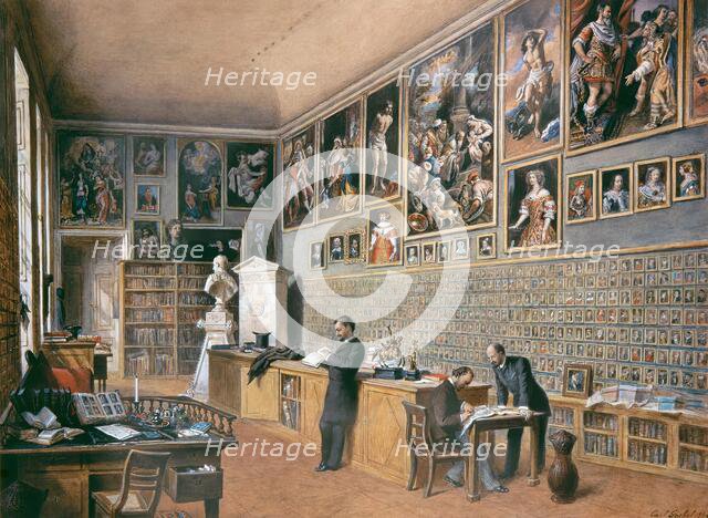 The library, also the office of the officials of the Ambras collection (portrait collection), 1889. Creator: Carl Goebel.