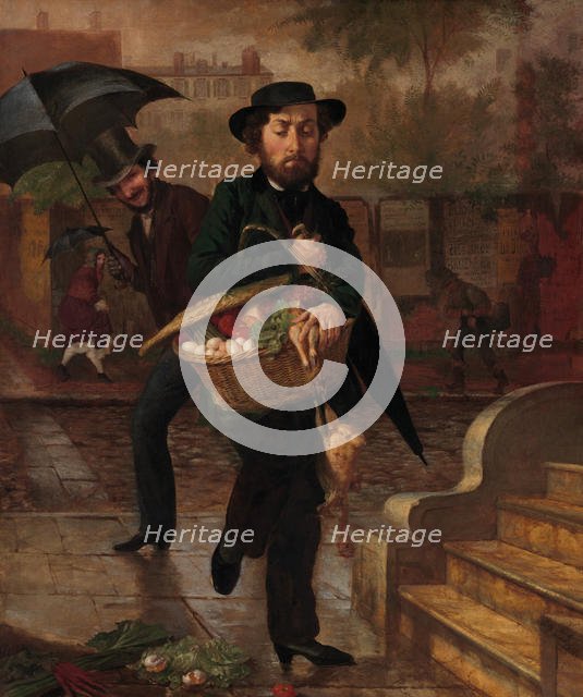 Young Husband: First Marketing, 1854. Creator: Lilly Martin Spencer.