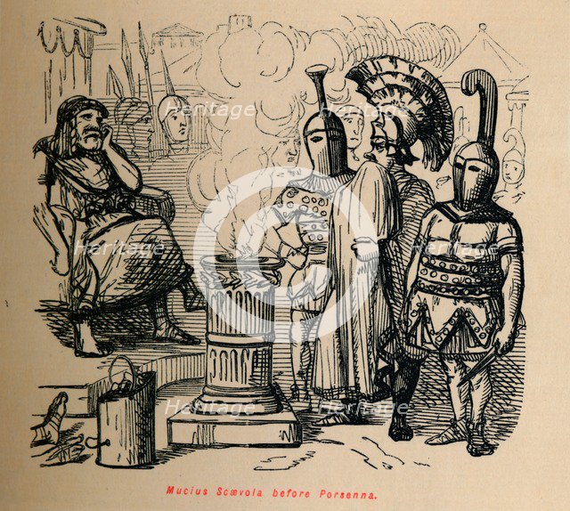 'Mucius Scaevola before Porsenna', 1852. Artist: John Leech.