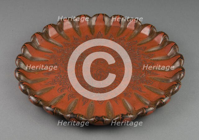 Tray with Chrysanthemum Design, 19th century. Creator: Unknown.