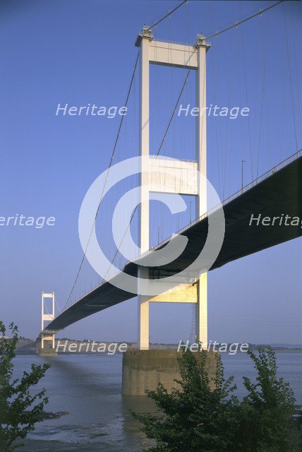 Severn Bridge, near Bristol, 1995. Artist: J Bailey