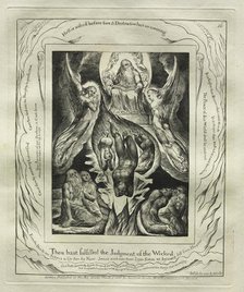 The Book of Job: Pl. 16, Thou hast fulfilled the Judgment of the Wicked, 1825. Creator: William Blake (British, 1757-1827).