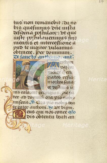 Saint Anthony; Poncher Hours, about 1500. Creator: Master of Jacques de Besancon.