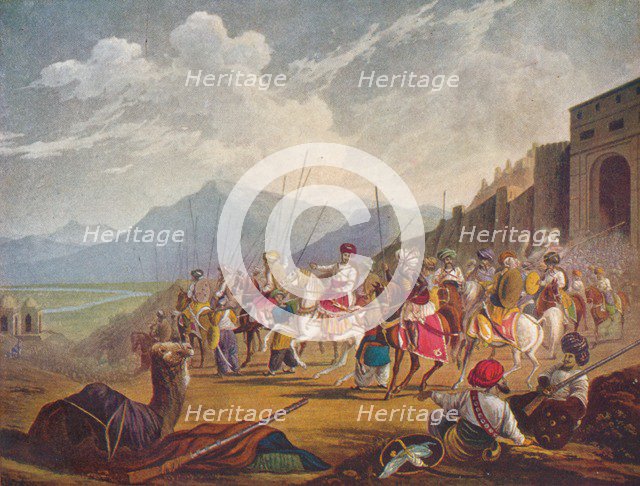 'A Ruling Prince of Western India with his Vassals', 1908. Artist: Unknown.