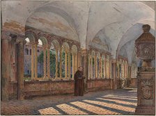 View of the Cloister of San Giovanni in Laterano, Rome, 1836. Creator: Jakob Alt (Austrian, 1789-1872).