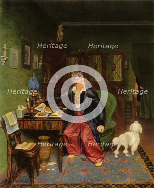 'An Aristocrat Takes Breakfast', or 'Silk on His Stomach and Nothing Inside', 1849-1850, (1965).  Creator: Pavel Andreevich Fedotov.