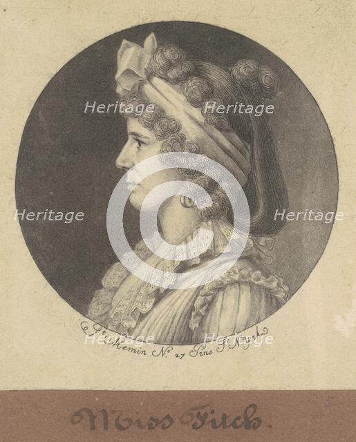 Miss Fitch, 1797. Creator: Charles Balthazar Julien Févret de Saint-Mémin.