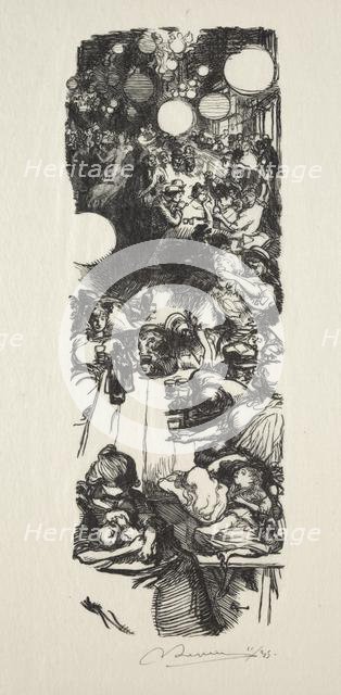 14 Juillet, Rue de Belleville, minuit. Creator: Auguste Louis Lepère (French, 1849-1918).