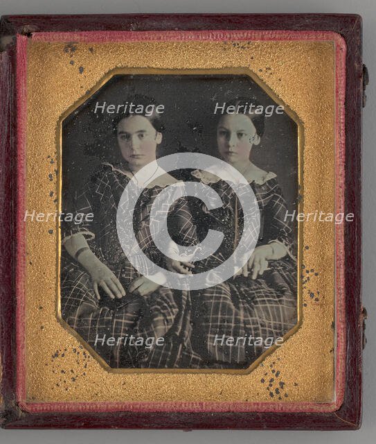Untitled (Portrait of Two Girls), 1855. Creator: Unknown.