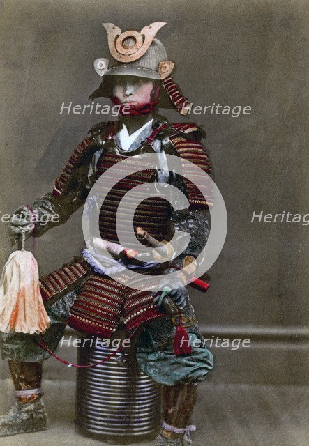 A samurai in armour, Japan, 1882. Artist: Felice Beato