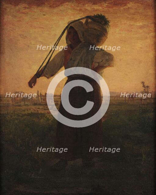 The return from the farm, 1850. Creator: Millet, Jean-François (1814-1875).