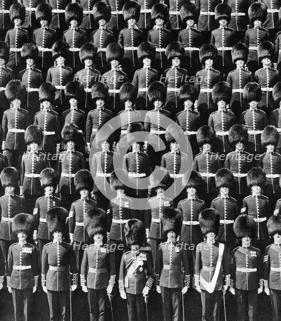 The King and his guards, 1935. Artist: Unknown