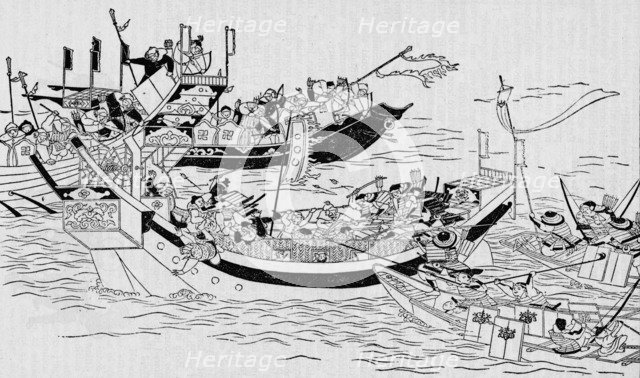 The attempted Mongol invasion of Japan, 1281 (1907). Artist: Unknown.