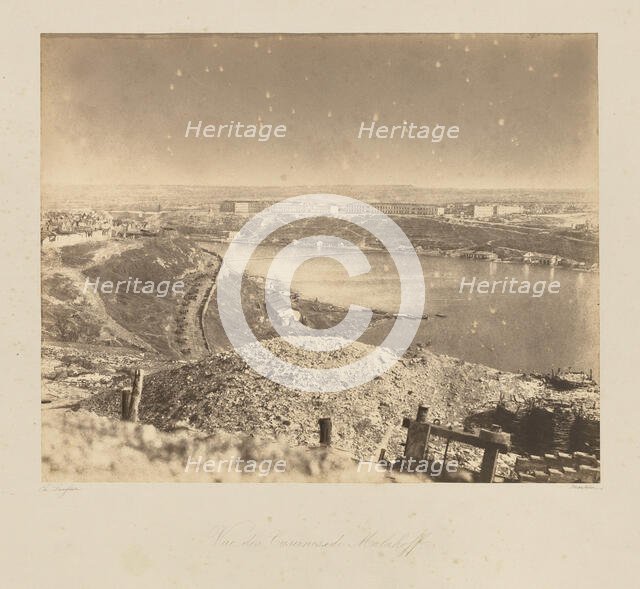 View of the Malakoff Barracks. From: Souvenir de la Guerre de Crimee, 1855. Creator: Langlois, Jean-Charles (1789-1870).