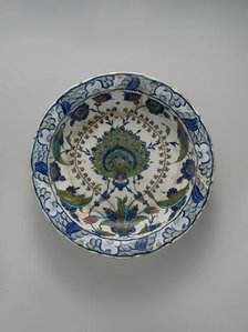 Dish with Floral Design, Turkey, ca. 1545-60. Creator: Unknown.