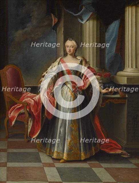Portrait of Maria Anna Sophia of Saxony (1728-1797), Electress of Bavaria. Creator: Horemans, Peter Jacob (1700-1776).