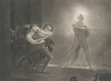 Hamlet, Horatio, Marcellus and the Ghost (Shakespeare, Haml..., first published 1796; reissued 1852. Creator: Robert Thew.