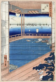 Moonlight (One Hundred Famous Views of Edo), 1856-1858.  Creator: Hiroshige, Utagawa (1797-1858).