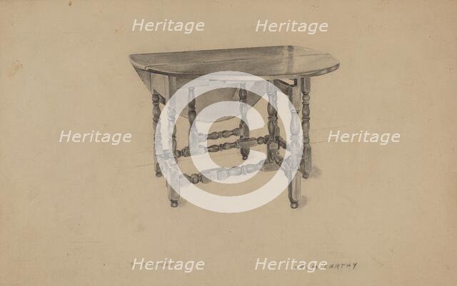 Gate-leg Table, c. 1936. Creator: Rex Dolmith.