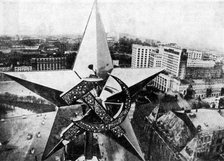 The Soviet star surmounting the Nikolsky Tower of the Kremlin, Moscow, 1935. Artist: Unknown