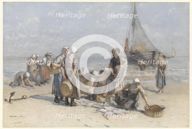 Fishwives on the Beach at Scheveningen, c.1880-c.1885. Creator: Bernardus Johannes Blommers.