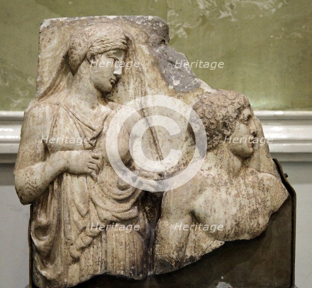 Heracles in the Garden of the Hesperides, fragment of a relief, early 2nd century. Artist: Unknown