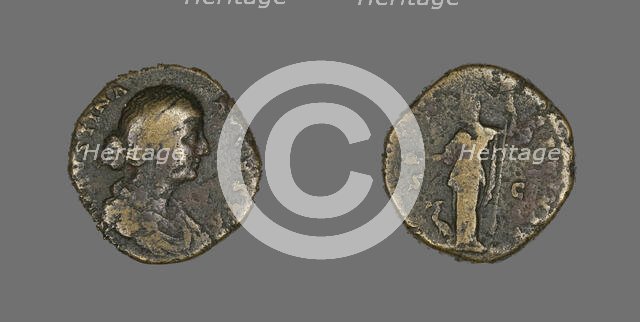 Coin Portraying Empress Faustina the Younger, 161-176. Creator: Unknown.