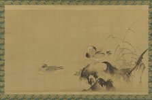 Mandarin ducks in a landscape, Edo period, mid 17th-early 18th century. Creator: Kanô Yôboku Tsunenobu.