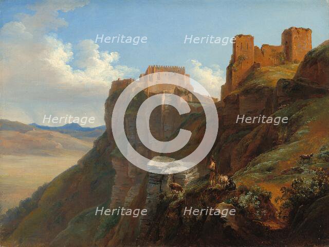 View of the Castello di San Giuliano, near Trapani, Sicily, c. 1824/1826. Creator: Louise-Joséphine Sarazin de Belmont.