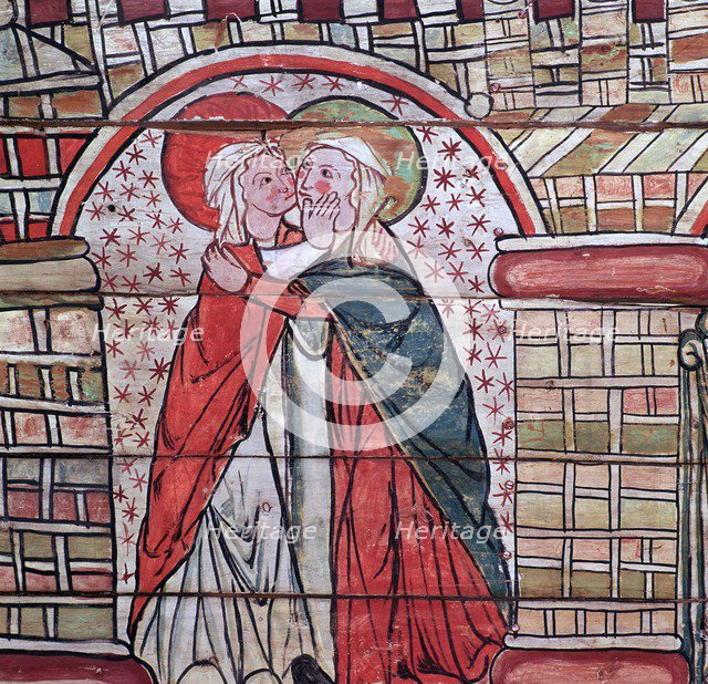 Norwegian painting of the Virgin Mary and St Anne, 13th century. Artist: Unknown