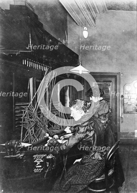 GPO telephone exchange, London, c1905. Artist: Unknown