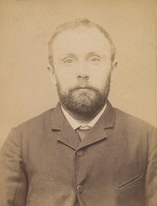 Chevalier. étienne. 36 ans, né à Gémosac (Charente-Inférieure). Forgeron. Anarchiste. 11/3..., 1894. Creator: Alphonse Bertillon.