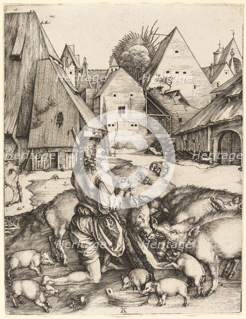 The Prodigal Son, c. 1496. Creator: Albrecht Durer.