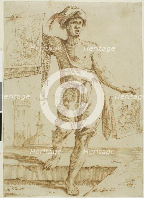 Vendor of Rosaries and Sacred Images, c.1660. Creator: Giuseppe Maria Mazzuoli.