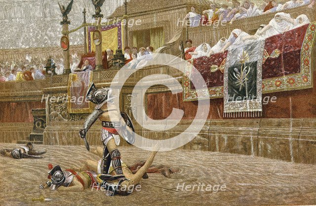 Gladiators in the Roman arena. Artist: Unknown