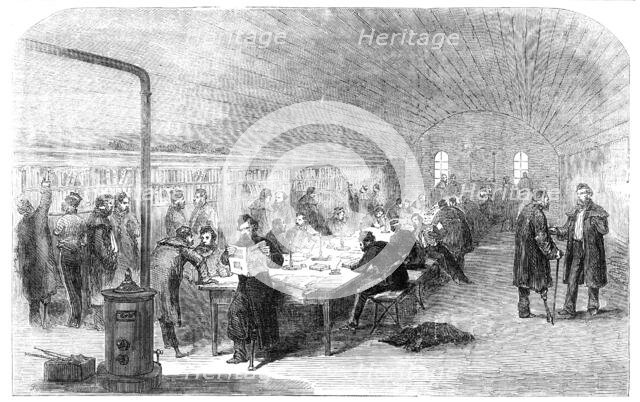 Soldiers' Reading-Room, St. Mary's Barracks, Chatham, 1856.  Creator: Unknown.
