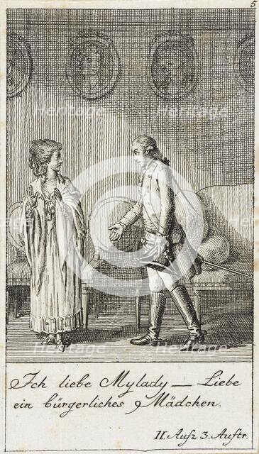 Plate 5 for Schiller's 'Intrigue and Love', 1785. Creator: Daniel Nikolaus Chodowiecki.