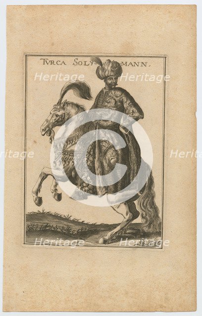 Suleiman II (1642-1691), Sultan of the Ottoman Empire, 1710. Artist: Wiegel, Christoph (1654-1725)