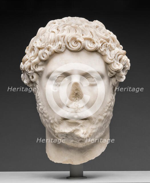 Portrait Head of Emperor Hadrian, 130-138. Creator: Unknown.