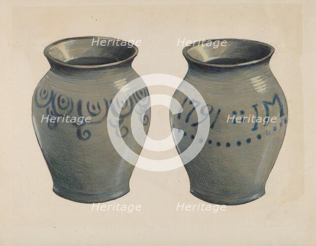 Stoneware Vase, c. 1936. Creator: Carl Weiss.