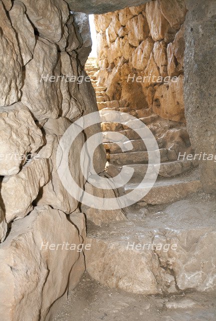 An underground cistern at Mycenae, Greece. Artist: Samuel Magal