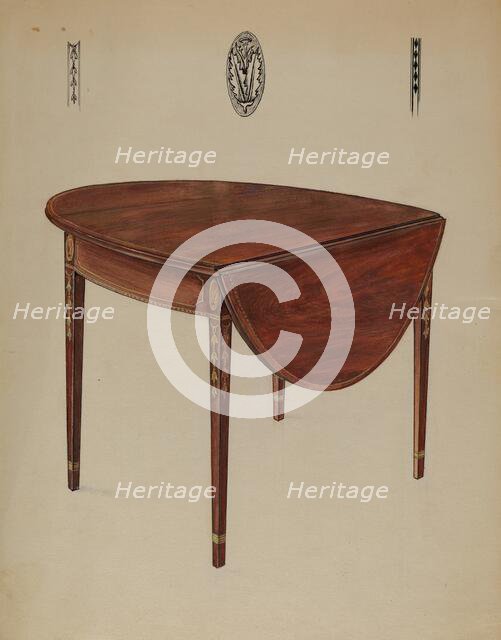 Pembroke Table (Drop Leaf), 1935/1942. Creator: Bernard Gussow.