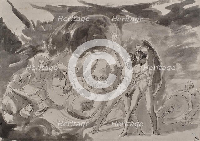 Satan Surveying the Fallen Angels, 1833. Creator: George Romney.