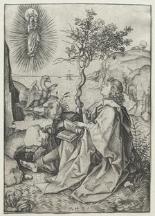 St. John the Evangelist on the Isle of Patmos. Creator: Martin Schongauer (German, c.1450-1491).