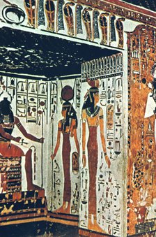Wall Painting, Tomb of Nefertiti, Thebes, Egypt Artist: Unknown