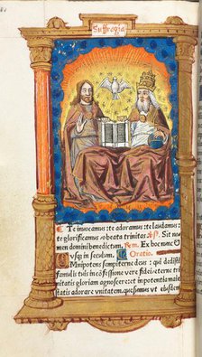 Printed Book of Hours (Use of Rome): fol. 94v, The Trinity, 1510. Creator: Guillaume Le Rouge (French, Paris, active 1493-1517).