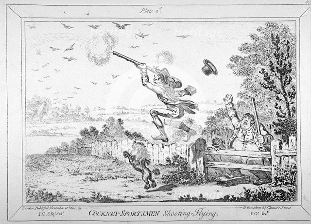 'Cockney-sportsmen shooting flying', 1800.               Artist: James Gillray
