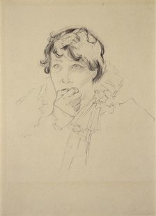 Sarah Bernhardt (1844-1923). Study for Poster "Lorenzaccio", 1896. Creator: Mucha, Alfons Marie (1860-1939).