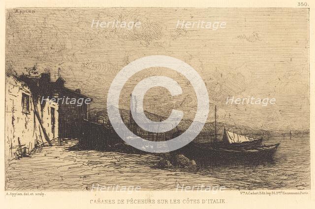 Cabanes de pecheurs sur les cotes d'Italie. Creator: Adolphe Appian.