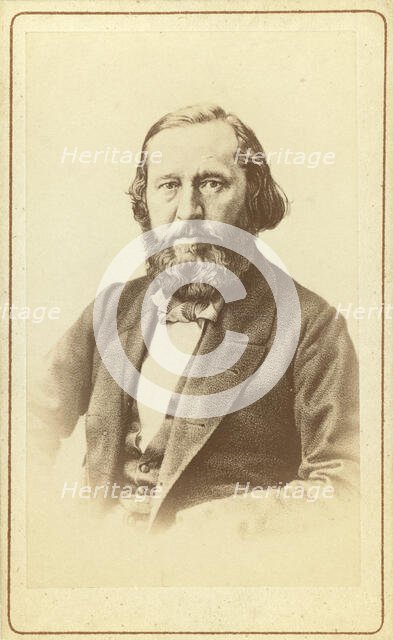 A Aksakov, half-length portrait, facing front, between 1880 and 1886. Creator: Unknown.